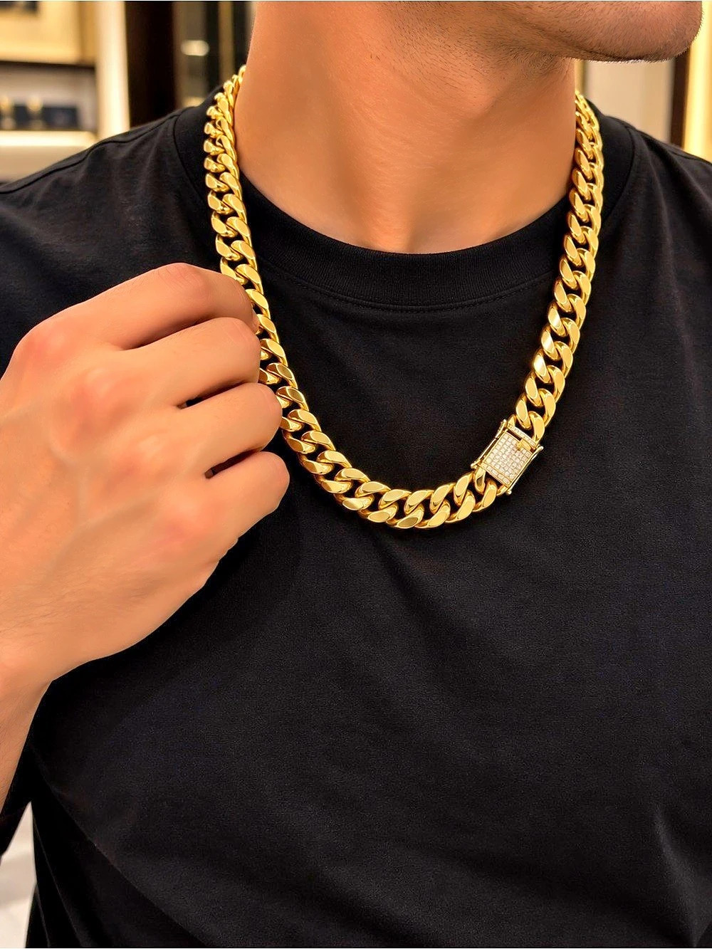 Gold-Tone Curb Chain Necklace